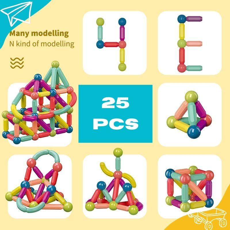 25 PCS Magnetic Building Blocks STEM Toy